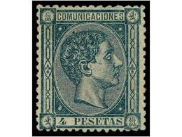 263 * ESPAÑA. Ed.170. <B>4 Pts.</B> Verde. Excelente Presencia, Dentado Retocado (no Consta En El Certificado). Cert. CO - Altri & Non Classificati