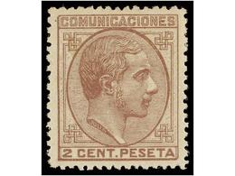 286 * ESPAÑA. Ed.190. <B>2 Cts.</B> Malva. Centraje Perfecto. PIEZA DE LUJO. - Autres & Non Classés