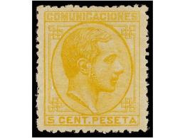 287 * ESPAÑA. Ed.191. <B>5 Cts.</B> Amarillo. Color Excepcional. PIEZA DE LUJO. Cert. COMEX. - Other & Unclassified