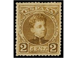 324 ** ESPAÑA. Ed.241. <B>2 Cts.</B> Castaño. PIEZA DE LUJO. - Altri & Non Classificati