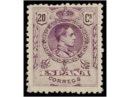 341 ** ESPAÑA. Ed.273. <B>20 Cts.</B> Violeta. PIEZA DE LUJO. - Autres & Non Classés