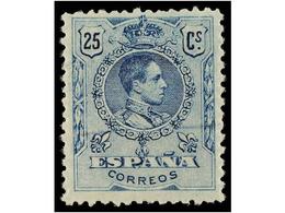 342 ** ESPAÑA. Ed.274. <B>25 Cts.</B> Azul. PIEZA DE LUJO. - Sonstige & Ohne Zuordnung