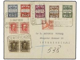 359 ESPAÑA. Ed.313 (2), 318. 1930. <B>BARCELONA. </B>Precioso Franqueo Con El Urgente Y Sellos Del Ayuntamiento. Mat. De - Autres & Non Classés