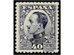 403 ** ESPAÑA. Ed.497A. <B>40 Cts.</B> Azul Tipo II. LUJO. Cat. 62?. - Altri & Non Classificati