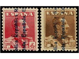 418 * ESPAÑA. Ed.NE 26/27H. <B>NO EMITIDOS. 4 Pts. </B>y <B>10 Pts.</B> Con Habilitación <B>C.U.P.P.</B> Centrajes Habit - Altri & Non Classificati