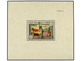 493 ** ESPAÑA. Ed.766. <B>HB. Aéreo + 5 Pts.</B> Multicolor. Leves Manchitas Del Tiempo Y Doblez En Una Esquina. Cert. C - Altri & Non Classificati