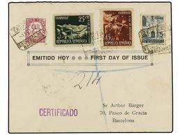 529 ESPAÑA. Ed.787/88. 1938. BARCELONA Correo Interior. Serie Completa En Carta, Al Dorso Llegada. - Other & Unclassified
