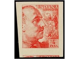 682 ** ESPAÑA. Ed.1058s. <B>4 Pts.</B> Rosa Carmín<B> SIN DENTAR.</B> Raro Y No Reseñado. - Sonstige & Ohne Zuordnung