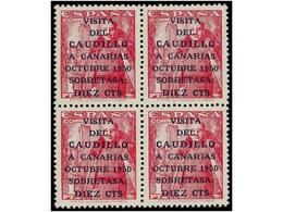 687 ** ESPAÑA. Ed.1083A/B (4). <B>CANARIAS CORREO. I TIRADA. </B>Bloque De Cuatro. LUJO. Cert. CEM. - Sonstige & Ohne Zuordnung