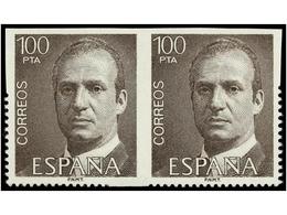 727 ** ESPAÑA. Ed.2605dv. <B>JUAN CARLOS I. 100 Pts.</B> Castaño. Pareja Horizontal <B>SIN DENTAR PARCIALMENTE.</B> Cat. - Sonstige & Ohne Zuordnung