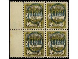 756 ** ESPAÑA: AYUNTAMIENTO DE BARCELONA. Ed.NE 6hi. <B>NO EMITIDO. 5 Cts.</B> Verde Y Negro, <B>HABILITACIÓN INVERTIDA, - Sonstige & Ohne Zuordnung