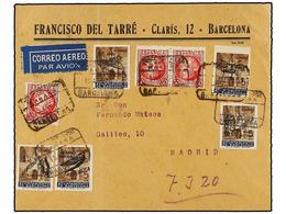 776 ESPAÑA: AYUNTAMIENTO DE BARCELONA. Ed.NE 17/21. 1936. BARCELONA A MADRID. <B>30 Cts.</B> Rojo (2) Y Serie<B> NO EMIT - Altri & Non Classificati