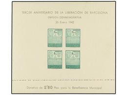 794 ** ESPAÑA: AYUNTAMIENTO DE BARCELONA. Ed.38/39s. <B>HB SIN DENTAR. </B>Ínfimas Manchas Del Tiempo Habituales En Esta - Autres & Non Classés