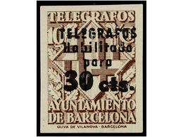817 ** ESPAÑA: AYUNTAMIENTO DE BARCELONA. Ed.T-17/20s. <B>TELÉGRAFOS.</B> Serie Completa <B>SIN DENTAR.</B> MUY RARA Y D - Autres & Non Classés