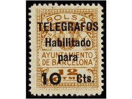 824 ** ESPAÑA: AYUNTAMIENTO DE BARCELONA. Ed.T-NE 1/6 + NE 7/8. <B>TELÉGRAFOS. NO EMITIDOS. </B>Serie Completa, Más Los  - Other & Unclassified