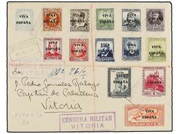 865 ESPAÑA E. LOCALES PATRIOTICAS: VITORIA. Ed.19/31 + 30B. 1937. ZALLA A VITORIA. Serie Completa Más El <B>4 Pts.</B> L - Sonstige & Ohne Zuordnung