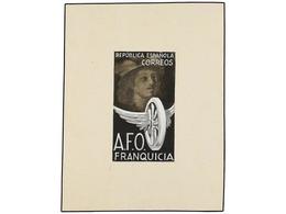 871 ESPAÑA: FRANQUICIAS MILITARES. 1938. <B>A.F.O. </B>Conjunto De Tres <B>PROYECTOS ORIGINALES</B> Realizados En Acuare - Other & Unclassified