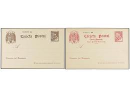 882 ESPAÑA ENTEROS POSTALES. Ed.83/84. <B>20 Cts.</B> Castaño Y <B>45 Cts.</B> Rosa En Nuevo. Cat. 251?. - Otros & Sin Clasificación