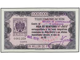 890 ESPAÑA ENTEROS POSTALES. 1978. <B>ENTEROS POSTALES TELEGRÁFICOS.</B> Hojas De Reintegro De <B>5.000</B>, <B>10.000</ - Otros & Sin Clasificación