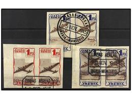 892 ESPAÑA: VIÑETAS. 1945. <B>IBERIA. PRO-MONTEPIO. </B>Dos Fichas Con Viñetas De <B>50 Cts.</B> Y <B>1 Pta.</B> En Vari - Other & Unclassified