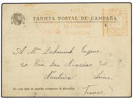 908 ESPAÑA GUERRA CIVIL. 1937. <B>BRIGADAS INTERNACIONALES. </B>Tarjeta Postal Fechada <I>'en Campagne'</I> Circulada A  - Sonstige & Ohne Zuordnung