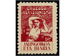 933 ESPAÑA GUERRA CIVIL. <B>EUZKADI. CRUZADA REVISIONISTA</B> En Color Violeta. RARA. - Otros & Sin Clasificación