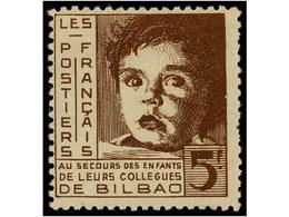 935 ESPAÑA GUERRA CIVIL. <B>FRANCIA 1938. 5 Frs.</B> Castaño. <B>LES POSTIERS FRANÇAIS AU SECOURS DES ENFANTS...</B> De  - Sonstige & Ohne Zuordnung