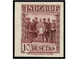 946 * ESPAÑA. Ed.26cc. <B>10 Pts.</B> Carmín Violeta, <B>SIN DENTAR CAMBIO DE COLOR. </B> Cat. 605?. - Autres & Non Classés