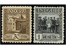 951 ** COLONIAS ESPAÑOLAS: ANDORRA. Ed.15d/24d. SERIE COMPLETA, Dent. 11 1/2 Con Numeración Al Dorso. Excelentes Centraj - Sonstige & Ohne Zuordnung