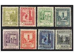 953 ** COLONIAS ESPAÑOLAS: ANDORRA. Ed.15d/24d Sin 21d. SERIE COMPLETA Sin El 30 Cts. Centrajes Buenos. Cat. 206?. - Autres & Non Classés