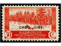 972 ** COLONIAS ESPAÑOLAS: CABO JUBY. Ed.80d. <B>30 Cts.</B> Rojo, Dentado 10. Cat. 210?. - Autres & Non Classés