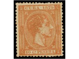 986 * COLONIAS ESPAÑOLAS: CUBA. Ed.51. <B>10 Cts.</B> Ocre Naranja. Excelente Centraje. MUY RARO. Cat. 205?. - Andere & Zonder Classificatie