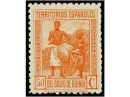 1018 ** COLONIAS ESPAÑOLAS: GUINEA. Ed.NE 11/11G. <B>NO EMITIDOS. </B>Serie Completa. RAROS Y De LUJO. Fotocopia De Cert - Autres & Non Classés