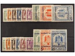 1031 ** COLONIAS ESPAÑOLAS: GUINEA. Dos Series De Nueve Sellos Fiscales Con Habilitación Privada<B> CORREO AÉREO/INTERCO - Andere & Zonder Classificatie