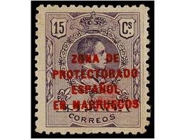 1046 * COLONIAS ESPAÑOLAS: MARRUECOS. Ed.NE 3. <B>NO EMITIDO. 15 Cts.</B> Violeta. Excelente Centraje. Raro Así. Cat. 16 - Other & Unclassified