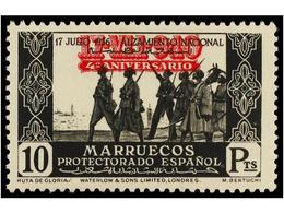 1061 ** COLONIAS ESPAÑOLAS: MARRUECOS. Ed.217/33. SERIE COMPLETA, Marquilla Violeta Al Dorso. Cat. 645?. - Otros & Sin Clasificación