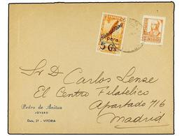 1076 ESPAÑA. Ed.824. 1941. VITORIA A MADRID. <B>40 Cts.</B> Naranja Y Sello De Beneficencia De <B>2 Cts.</B> Naranja (Ze - Other & Unclassified