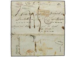 1090 COLONIAS ESPAÑOLAS: PUERTO RICO. 1849. ARROYO A FRANCIA. Marca <B>ARROYO</B> En El Frente Y <B>FRANCO</B> Al Dorso  - Other & Unclassified