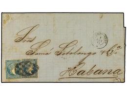 1092 COLONIAS ESPAÑOLAS: PUERTO RICO. Ant.7 Y 7a. 1864 (1-Oct.). PUERTO RICO A HABANA. Circulada Con Dos Sellos De <B>1/ - Other & Unclassified