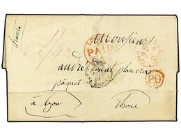 1094 PUERTO RICO. 1867. S. JUAN A FRANCIA. Circulada Por El Correo Inglés Con El Franqueo Prepagado En Efectivo, Manuscr - Other & Unclassified