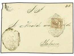 1099 COLONIAS ESPAÑOLAS: PUERTO RICO. Ant.26. 1873. FRONTAL Circulado De S. JUAN A YABUCOA.<B> 25 Cts.</B> Castaño Mat.  - Other & Unclassified