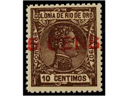 1106 ** COLONIAS ESPAÑOLAS: RIO DE ORO. Ed.37A. <B>5 Cens. S. 10 Cts.</B> Castaño, <B>VALOR COMPLEMENTARIO.</B> MAGNÍFIC - Otros & Sin Clasificación