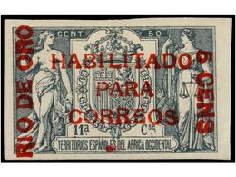 1107 * COLONIAS ESPAÑOLAS: RIO DE ORO. Ed.40C. <B>5 Cents. S. 50 Cent.</B> Verde Con Numeración Al Dorso. Cert. EXFIMA.  - Autres & Non Classés