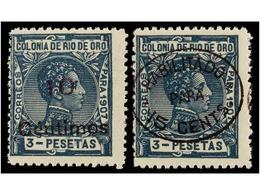 1110 ** COLONIAS ESPAÑOLAS: RIO DE ORO. Ed.56/64. SERIE COMPLETA, Centrajes Habituales, Sello De 2 Pts. S. 4 Pts. Goma I - Otros & Sin Clasificación