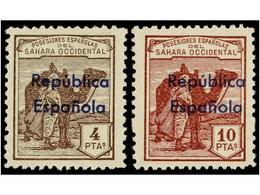 1118 ** COLONIAS ESPAÑOLAS: SAHARA. Ed.36B/47B. SERIE COMPLETA.<B> HABILITACIÓN HORIZONTAL. </B> Cat. 555?. - Otros & Sin Clasificación