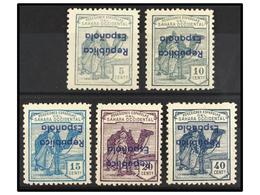 1120 ** COLONIAS ESPAÑOLAS: SAHARA. Ed.36/39, 42Bcci. JUEGO COMPLETO (5 Valores),<B> CAMBIOS DE COLOR</B> Y <B>HABILITAC - Autres & Non Classés