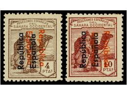 1121 ** COLONIAS ESPAÑOLAS: SAHARA. Ed.36C/47C. SERIE COMPLETA<B> HABILITACIÓN DOBLE</B> De <B>ARRIBA HACIA ABAJO</B> Y  - Autres & Non Classés