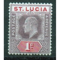 St Lucia Edward VII 1d Stamp From 1902.  This Stamp Is In Mounted Mint Condition - Ste Lucie (...-1978)