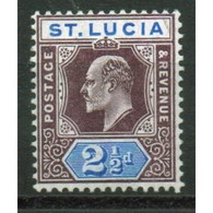 St Lucia Edward VII 2½d Stamp From 1904.  This Stamp Is In Mounted Mint Condition And Is Catalogue Number 68. - Ste Lucie (...-1978)