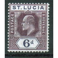 St Lucia Edward VII 6d Stamp From 1904.  This Stamp Is In Mounted Mint Condition And Is Catalogue Number 72. - Ste Lucie (...-1978)